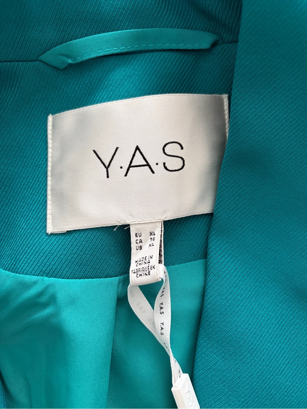 Y.A.S Oversized Turquoise Women's Blazer Longline Tailored Suit Jacket Size XL - Picture 6 of 12